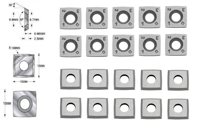 15x15x2.5 мм R150 Карбидные вставки Нож для планерной спиральной резки и деревянного деревообрабатывающего инструмента 15 мм Карбидные вставки 4 "R индексируемые для всех Byrd Shelix Planer Cutterhead, замена Byrd KN400 0