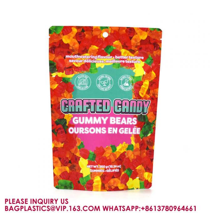 Перезамыкаемая многоразовая циплокная алюминиевая фольга Mylar Candy Popcorn Pack Stand Up Pouch Bags 2