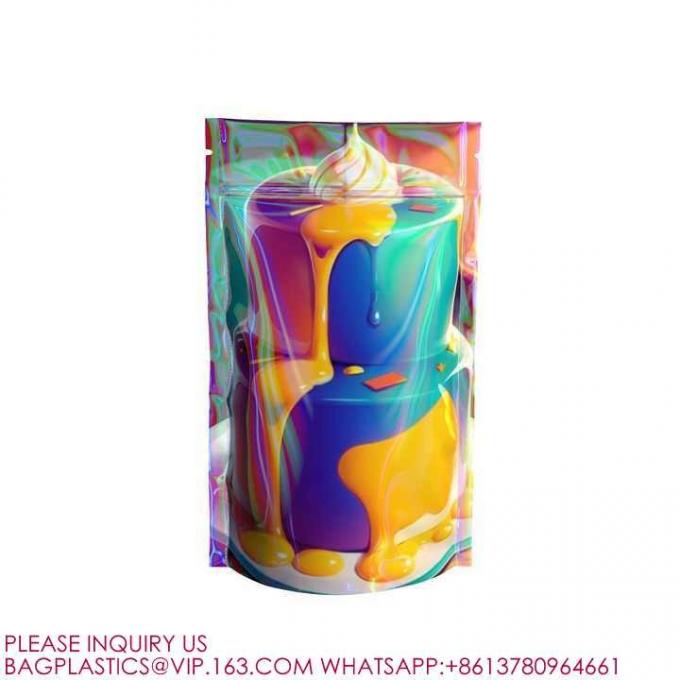 Напечатанный на заказ Mylar Smell Proof Stand Up Pouch Candy Food Packaging Mylar Ziplock Bag 4
