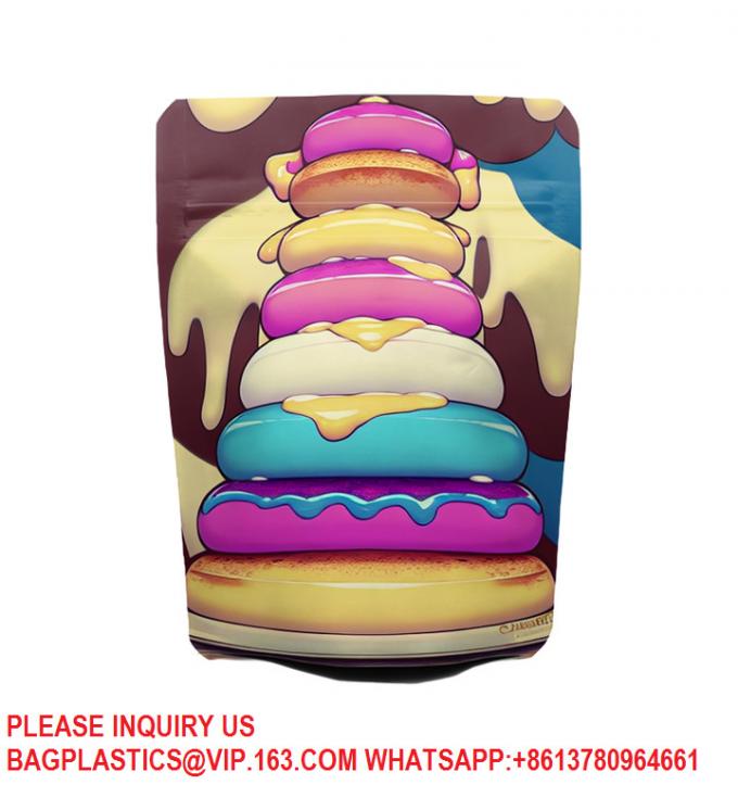 Напечатанный на заказ Mylar Smell Proof Stand Up Pouch Candy Food Packaging Mylar Ziplock Bag 1