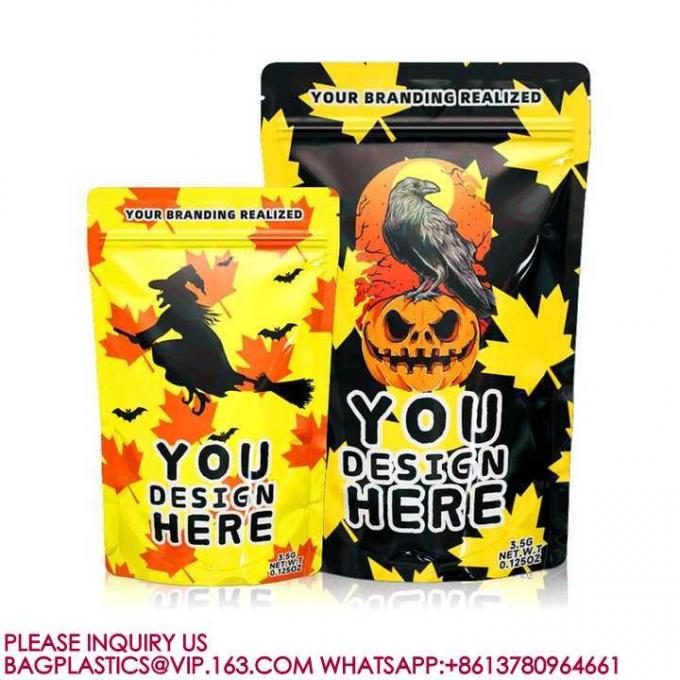 Конструкция на заказ Mylar Stand Up Pouch Перезамыкающийся Zip Lock Запахоустойчивая упаковка Mylar Bags 2