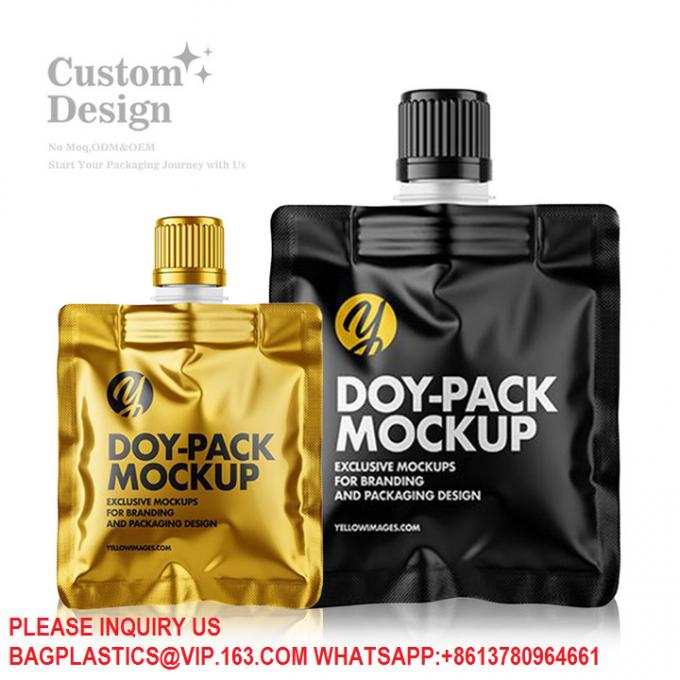 Печать логотипа на заказ Алюминиевая фольга Ziplock Стоять вверх Pouch Маттовые глянцевые сумки с ремешком 3