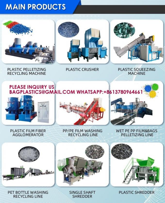Двухступенчатый переработанный PE PP HDPE LDPE Пластиковый гранулирующий гранулирующий аппарат 11